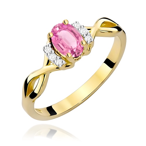 Pierścionek W0019 Topaz różowy 0,50ct żółte złoto