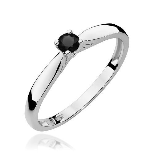 Bague W0045 Diamant noir 0,12ct Or blanc