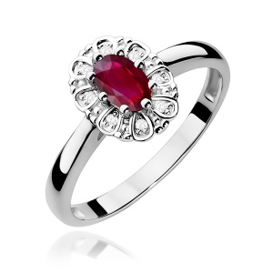 Pierścionek W0304 Rubin 0,60ct białe złoto