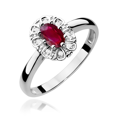 Bague W0304 Rubis 0,60ct Or blanc