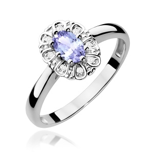 Pierścionek W0304 Tanzanit 0,40ct białe złoto