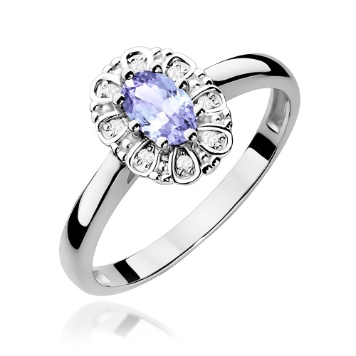 Pierścionek W0304 Tanzanit 0,40ct białe złoto