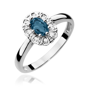 Pierścionek W0304 Topaz London Blue 0,50ct białe złoto