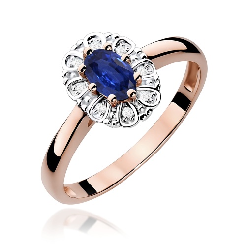 Pierścionek W0304 Szafir 0,70ct różowe złoto
