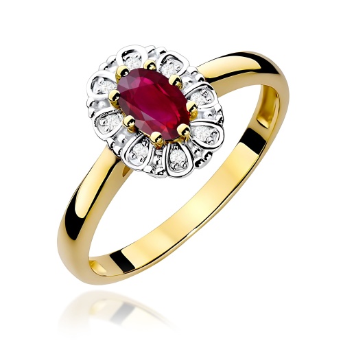 Pierścionek W0304 Rubin 0,60ct żółte złoto