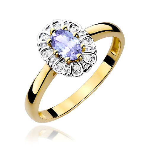 Pierścionek W0304 Tanzanit 0,40ct żółte złoto