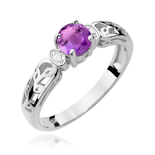 Pierścionek W0014 Ametyst 0,50ct białe złoto