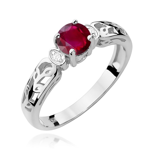 Pierścionek W0014 Rubin 0,60ct białe złoto