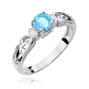 Pierścionek W0014 Topaz Swiss 0,50ct białe złoto