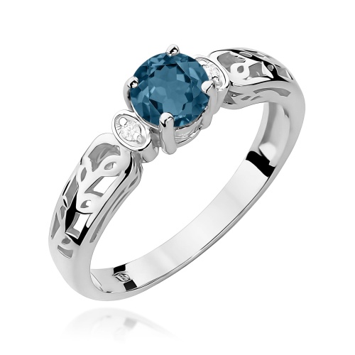 Gyűrű W0014 Topáz London Blue 0,50ct Fehér arany