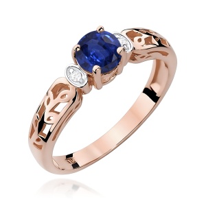 Pierścionek W0014 Szafir 0,50ct różowe złoto