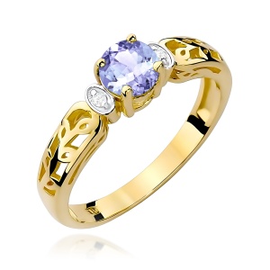 Pierścionek W0014 Tanzanit 0,50ct żółte złoto