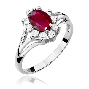 Pierścionek W0037 Rubin 1,00ct białe złoto