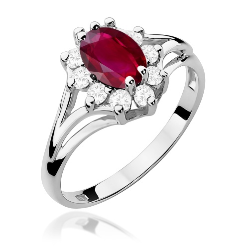 Gyűrű W0037 Rubin 1,00ct Fehér arany