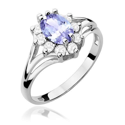Pierścionek W0037 Tanzanit 0,70ct białe złoto