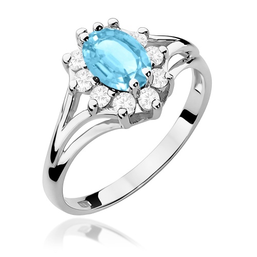 Gyűrű W0037 Topáz Swiss 0,90ct Fehér arany