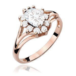 Pierścionek W0037 Diament Laboratoryjny 0,70ct różowe złoto