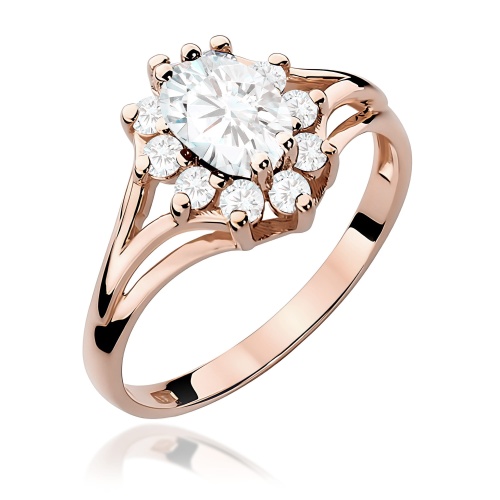 Pierścionek W0037 Diament Laboratoryjny 0,70ct różowe złoto