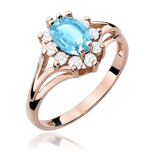 Prsteň W0037 Topás 0,90ct ružové zlato