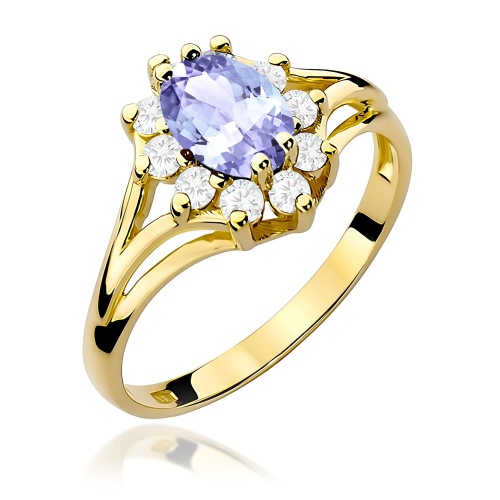 Pierścionek W0037 Tanzanit 0,70ct żółte złoto