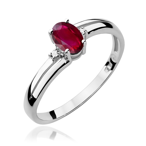 Gyűrű W0068 Rubin 0,60ct Fehér arany