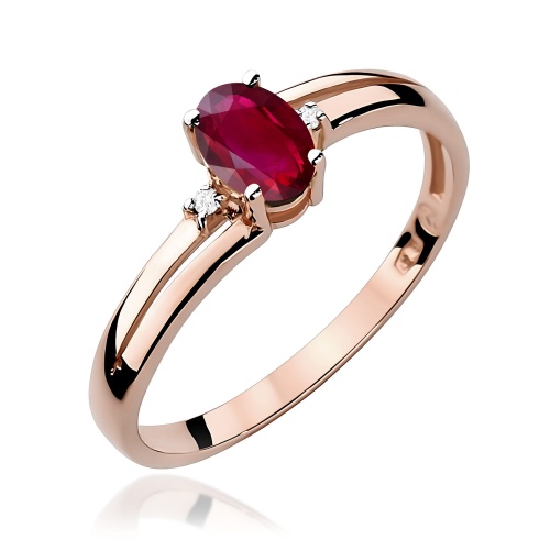 Pierścionek W0068 Rubin 0,60ct różowe złoto