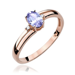 Pierścionek W0068 Tanzanit 0,40ct różowe złoto