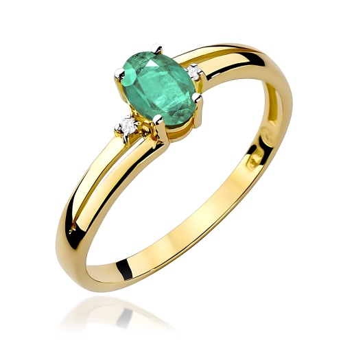 Bague W0068 Émeraude 0,40ct Or jaune