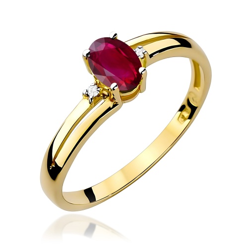Pierścionek W0068 Rubin 0,60ct żółte złoto