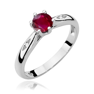 Pierścionek W0074 Rubin 0,60ct białe złoto