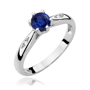 Pierścionek W0074 Szafir 0,50ct białe złoto