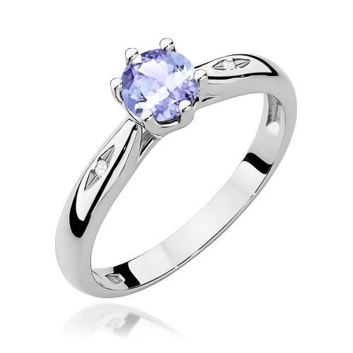 Pierścionek W0074 Tanzanit 0,50ct białe złoto