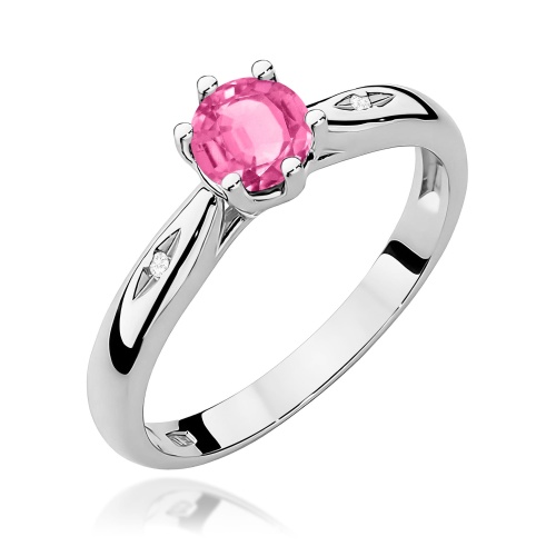Gyűrű W0074 Rózsaszín topáz 0,60ct Fehér arany