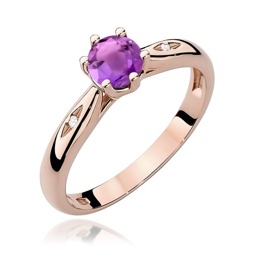 Pierścionek W0074 Ametyst 0,50ct różowe złoto