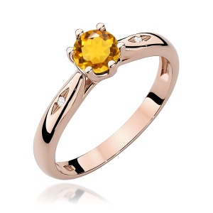 Pierścionek W0074 Cytryn 0,50ct różowe złoto