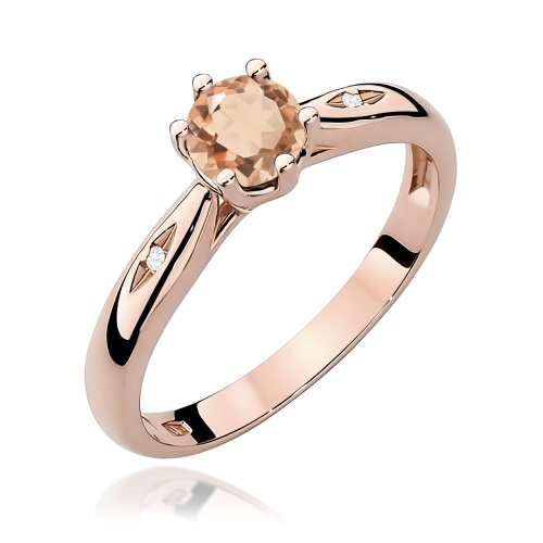 Pierścionek W0074 Morganit 0,40ct różowe złoto