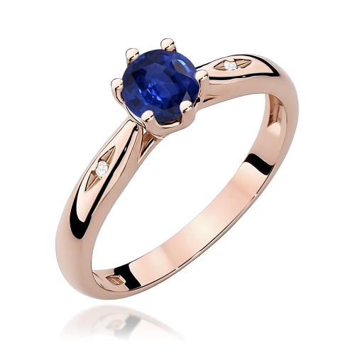 Pierścionek W0074 Szafir 0,50ct różowe złoto