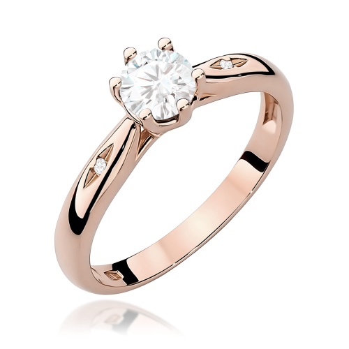 Pierścionek W0074 Biały Szafir 0,60ct różowe złoto