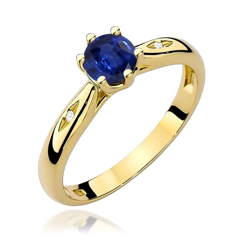 Pierścionek W0074 Szafir 0,50ct żółte złoto