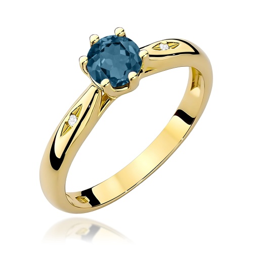 Bague W0074 Topaze London Blue 0,50ct Or jaune
