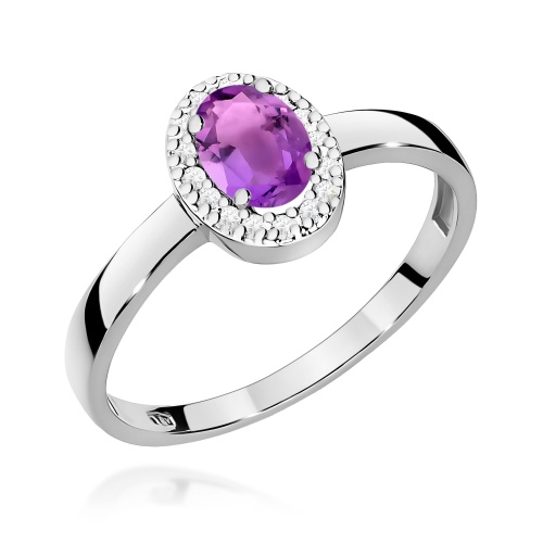 Pierścionek W0330 Ametyst 0,40ct białe złoto 375