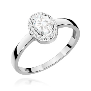 Pierścionek W0330 Diament laboratoryjny 0,40ct białe złoto 375