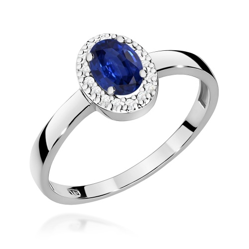 Inel W0330 Safir 0,70ct Aur alb 375