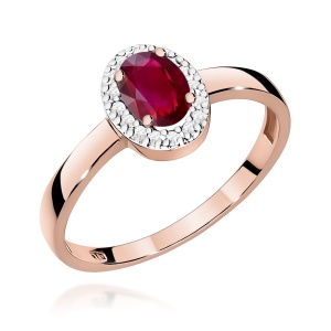 Pierścionek W0330 Rubin 0,60ct różowe złoto