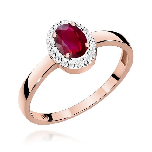 Pierścionek W0330 Rubin 0,60ct różowe złoto