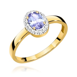 Pierścionek W0330 Tanzanit 0,40ct żółte złoto