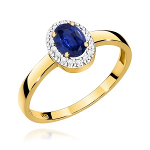 Pierścionek W0330 Szafir 0,70ct żółte złoto 375