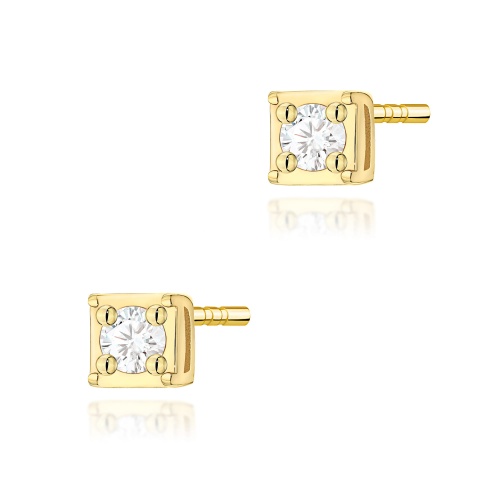 Boucles d’oreillesK0581 Diamant 2 x 0.03ct Or jaune 