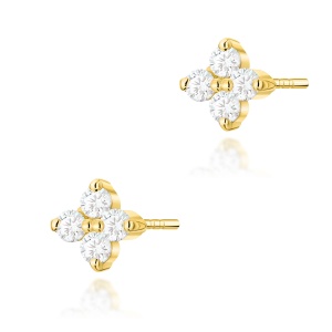 Kolczyki K0024 z diamentami żółte złoto
