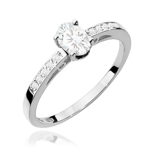 Pierścionek W0067 Diament laboratoryjny 0,40ct białe złoto